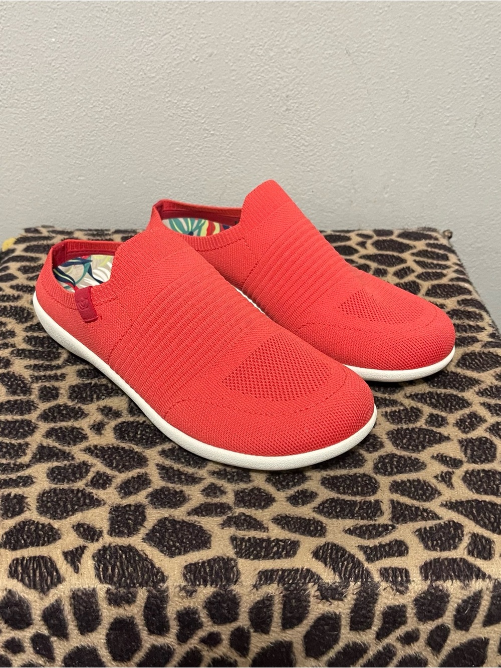 Spenco Blissful Slip On Knit Mules Red Comfort Casual Womens 9.5